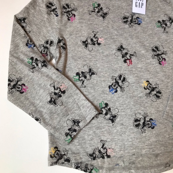 NWT Organic Cotton Gap Disney Minnie Mouse Long Sleeve Shirt Sz 18-24 Months - Picture 3 of 7